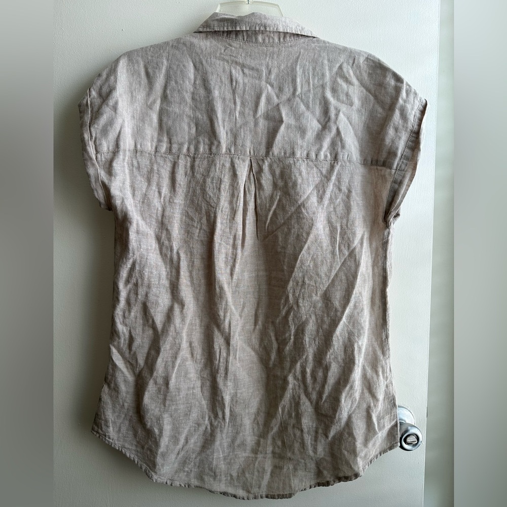 Rachel Zoe Linen Blend Beige Women's Top - Picture 4 of 4